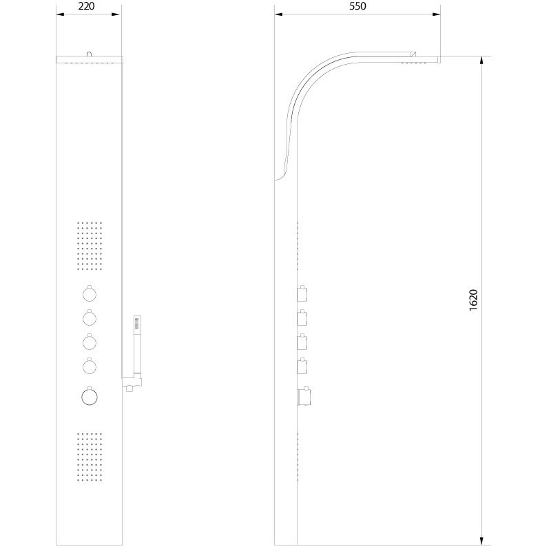 Columna Hidromasaje Inox Nova Termostatica 