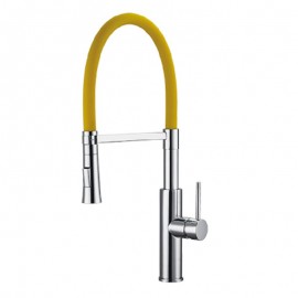 Grifo Monomando Fregadero Vertical Orientable Serie Pilot Colours AMARILLO Cromo (Kalla)