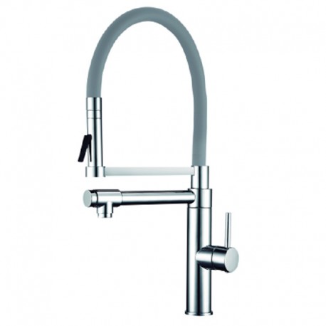 Grifo Monomando Fregadero Vertical Orientable con caño Serie Pilot Colours GRIS Cromo (Kalla)