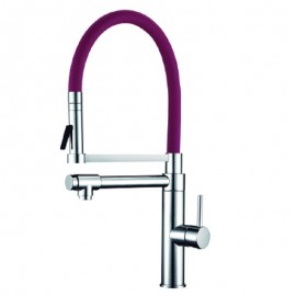 Grifo Monomando Fregadero Vertical Orientable con caño Serie Pilot Colours ROJO Cromo (Kalla)