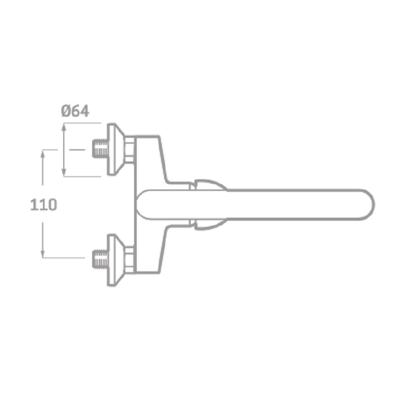 Grifo Monomando Fregadero Pared 11 cm. Serie Enkel c/tubo (Kalla)