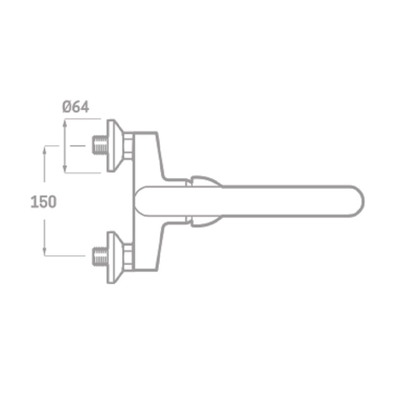 Grifo Monomando Fregadero Pared 15 cm. Serie Enkel c/tubo (Kalla)