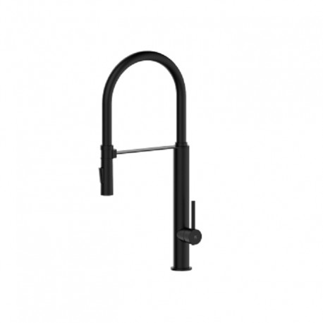 Grifo Monomando Fregadero Vertical Orientable Serie Pilot 2 Negro Mate (Kalla)