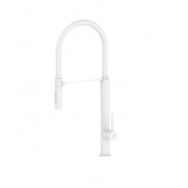 Grifo Monomando Fregadero Vertical Orientable Serie Pilot 2 Blanco Mate (Kalla)