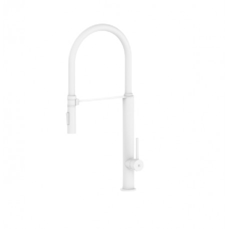 Grifo Monomando Fregadero Vertical Orientable Serie Pilot 2 Blanco Mate (Kalla)